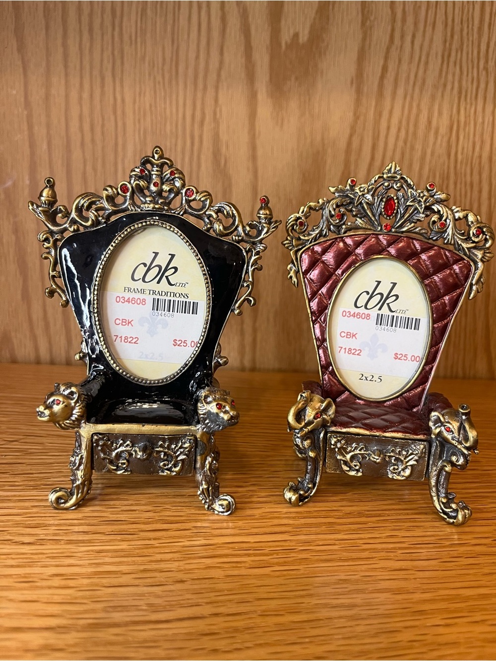 Vintage CBK Ltd "Frame Traditions" Ornate Chair Mini Picture Frames - Set of 2